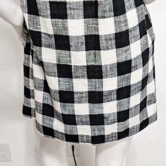 Corey Lynn Calter Black White Preppy Gingham Off The Shoulder Mini Dress Size XS - Picture 10 of 14